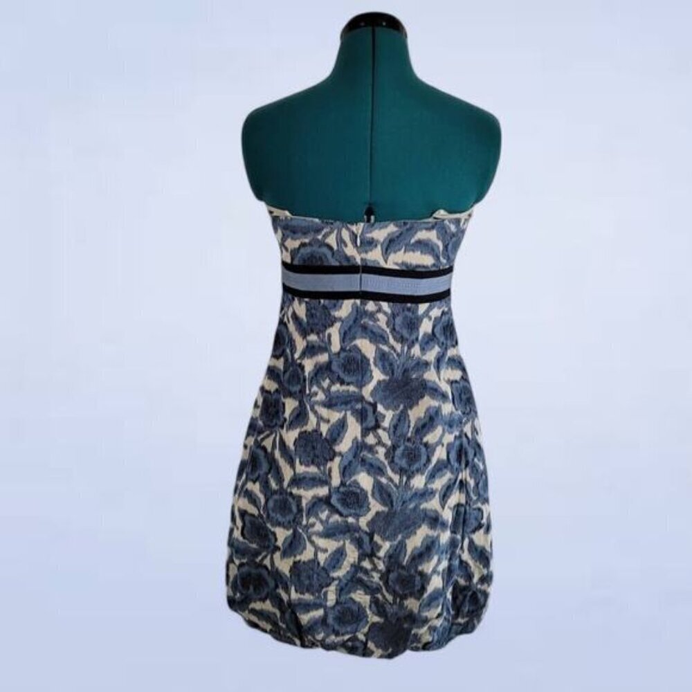 BCBGMaxAzria Silk and Linen Floral Strapless Dress - Size 2 - Picture 3 of 11